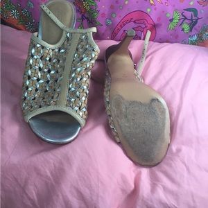 Coach tan/silver heels 9.5